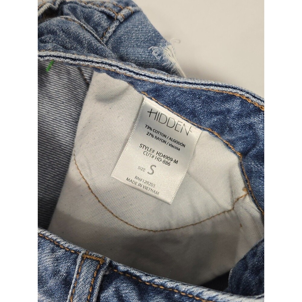 Hidden La High Rise Stretch Frayed Hem Distressed Denim Jean Shorts Small Bo View 4